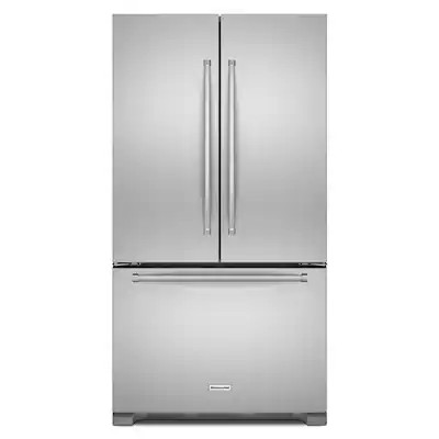 KitchenAid  20-cu ft Counter-depth French Door Refrigerator with Ice Maker (Stainless Steel) ENE... | Lowe's