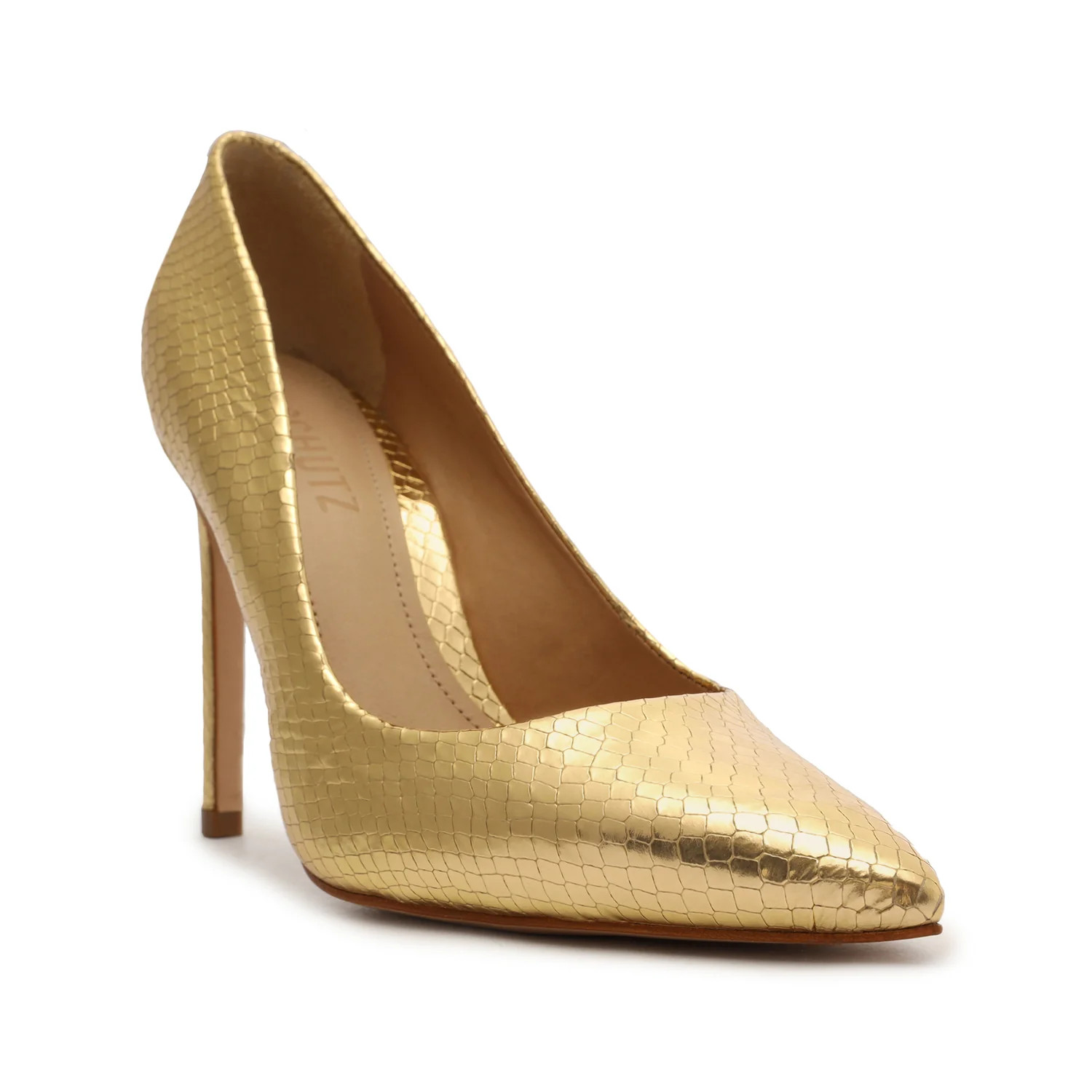 Lou Metallic Snake-Embossed Leather Pump | Schutz Shoes (US)