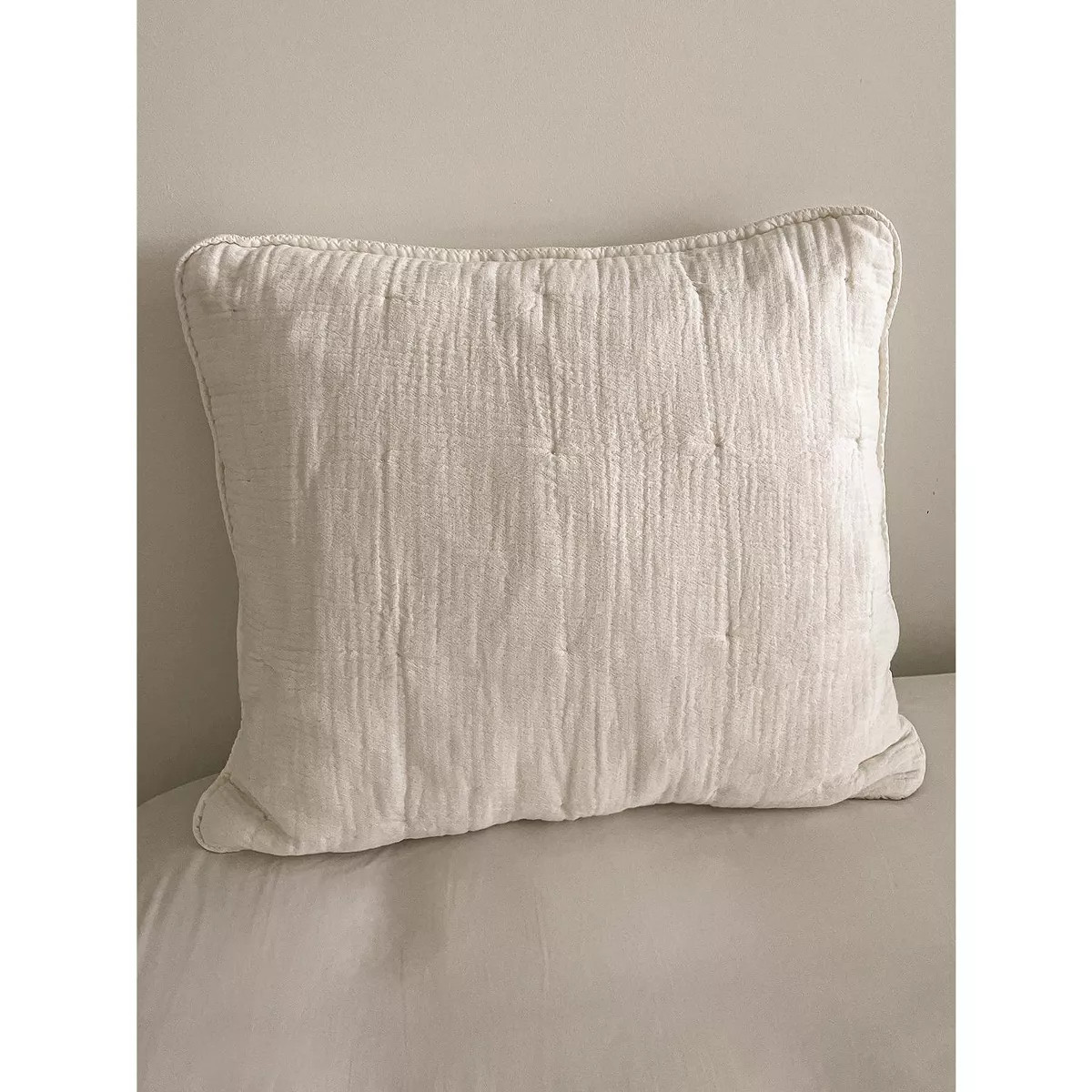 Easy Cotton Gauze Beige Euro Pillow | Target