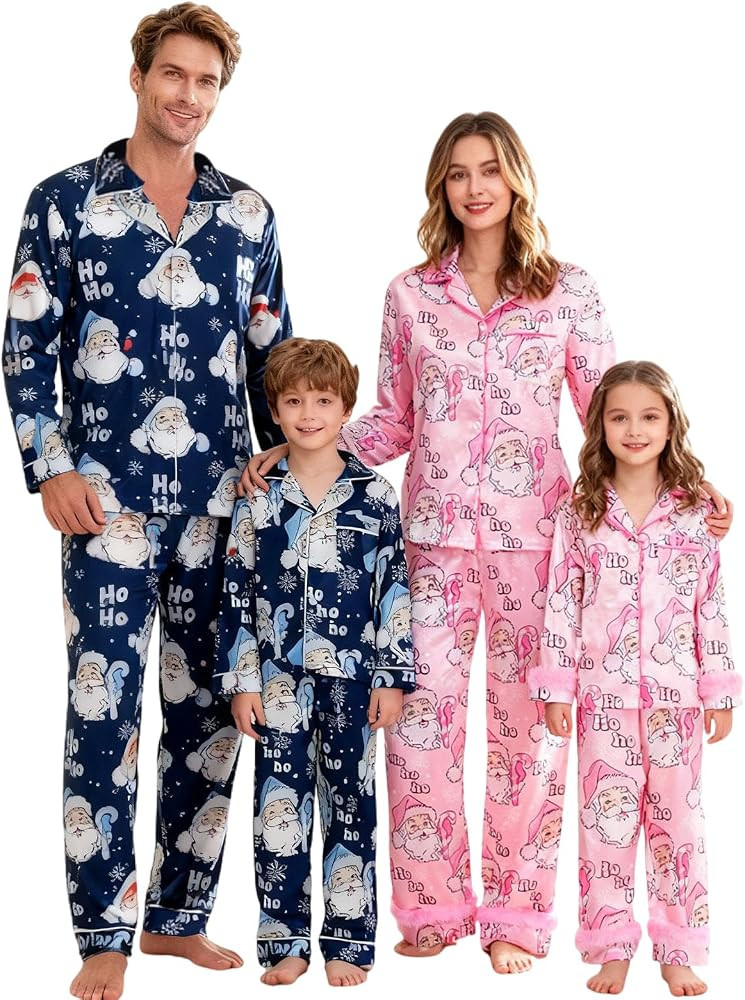 ​Family Christmas Pajamas Matching Sets-Button Down Buffalo Plaid Long Sleeve Holiday Pjs Sets ... | Amazon (US)