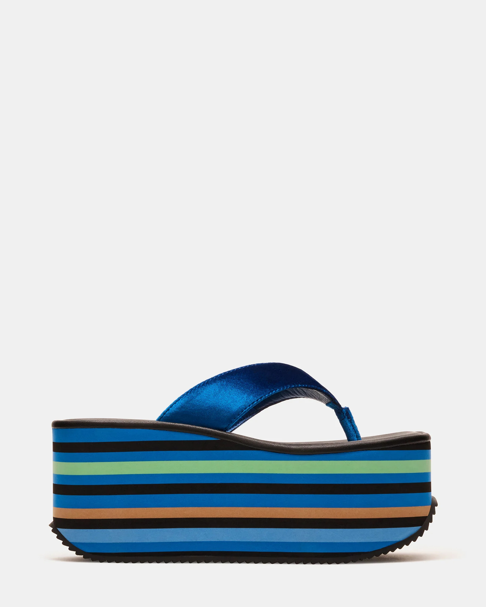 SEVILLA Blue Multi Thong Platform Chunky Flatform Square-Toe Women's Sandal | Steve Madden (US)