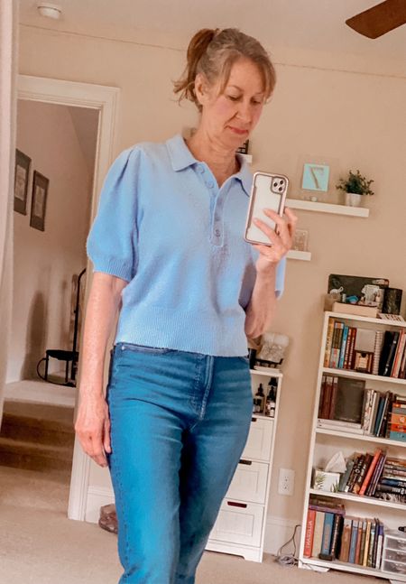 I’m loving this versatile button Henley short sleeved sweater! It’s perfect for cooler Spring days as we transition to Summer weather. Looks great under a blazer too! Mine is sold out but I’ve linked 3 very similar options all under $30!! 

#springsweater #transitionpieces #springtops #buttonhenly #bluetops

#LTKstyletip #LTKfindsunder50