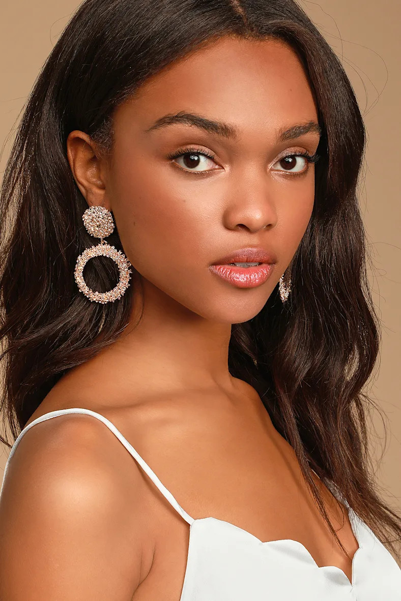 Creative Muse Gold Textured Circle Earrings | Lulus