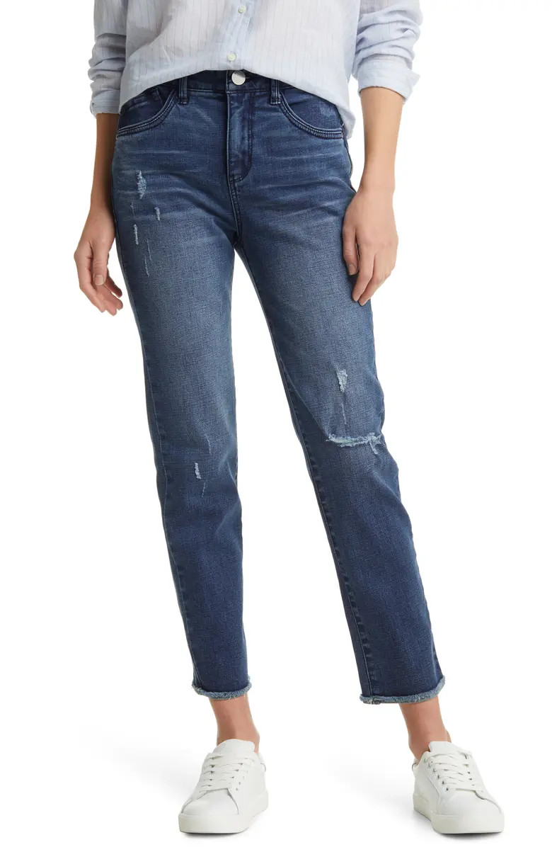 Ab-Solution Distressed Slim Straight Leg Jeans | Nordstrom