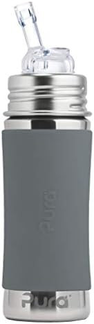 Pura Kiki 11oz/325ml Stainless Steel Straw Bottle w/ Sleeve, 100% Plastic-Free, MadeSafe Certifie... | Amazon (US)