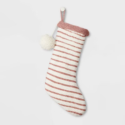 Luxe Striped Knit Christmas Stocking Rose Gold - Wondershop™ | Target