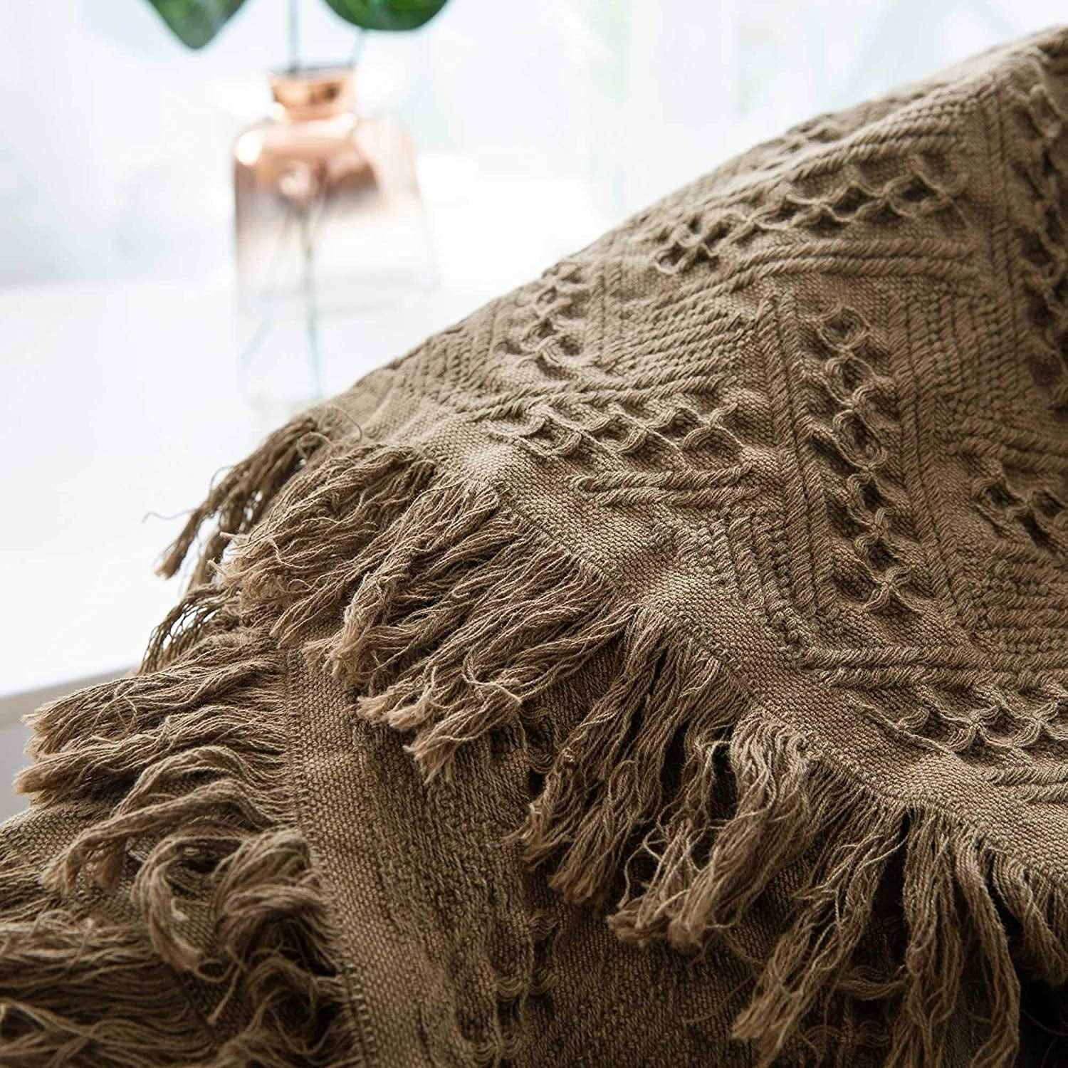 Kasentex Cozy Soft 100% Cotton Warm Fall/Winter Decorative Throw Blanket for Couch, Sofa, Bed, wr... | Walmart (US)