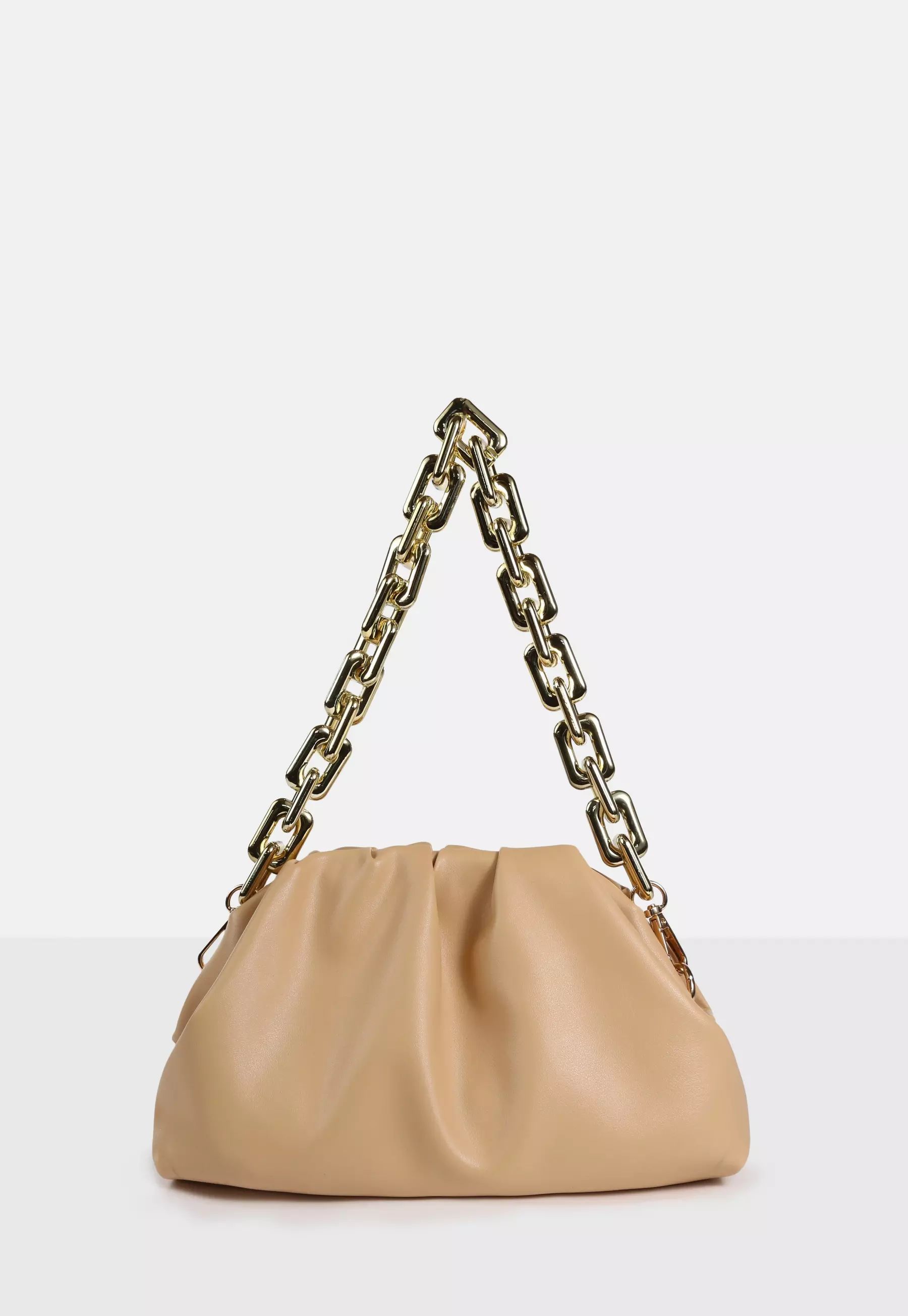 Missguided - Cream Pouch Rectangle Chain Shoulder Bag | Missguided (UK & IE)