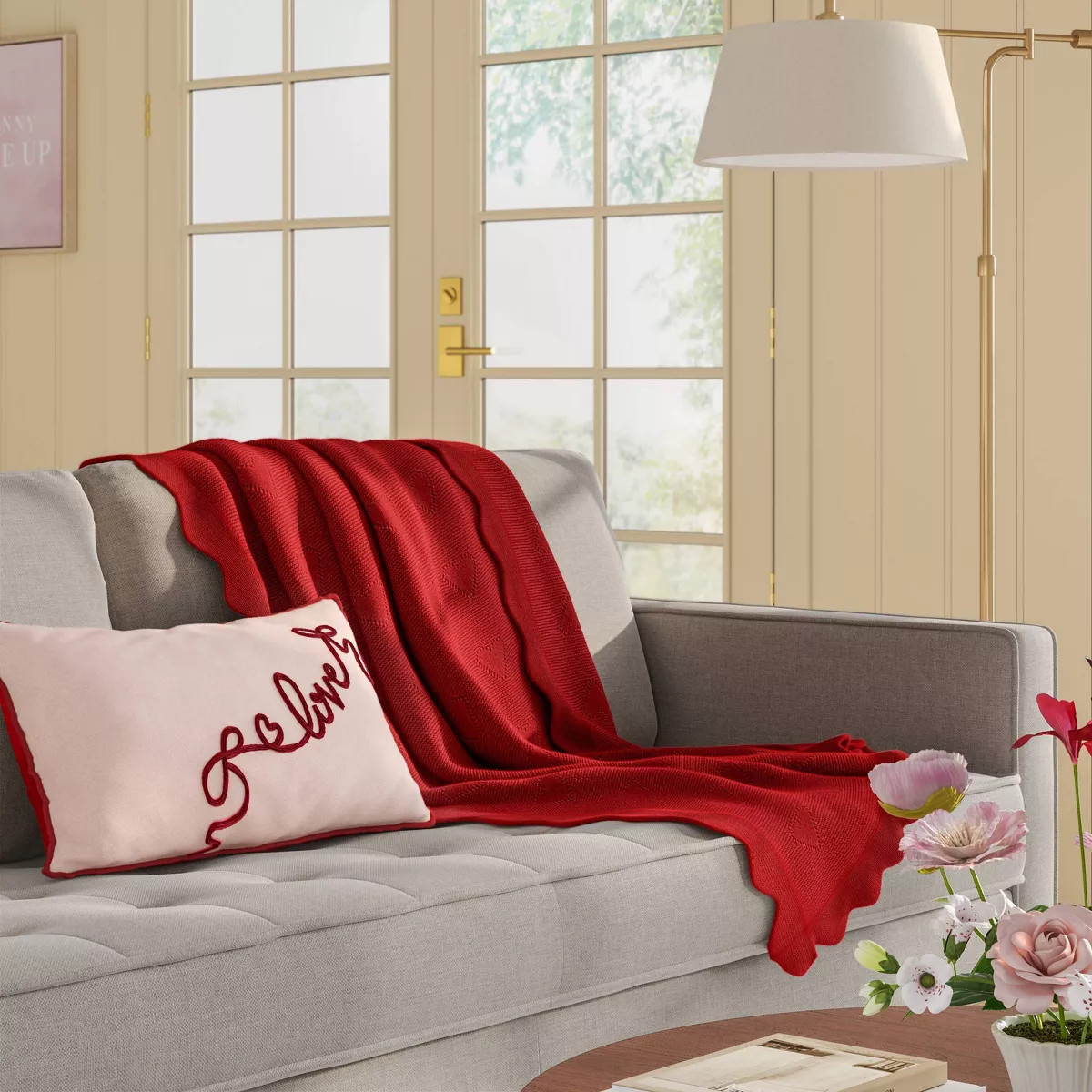 Heart Knit Throw with Scalloped Trim - Threshold™ | Target