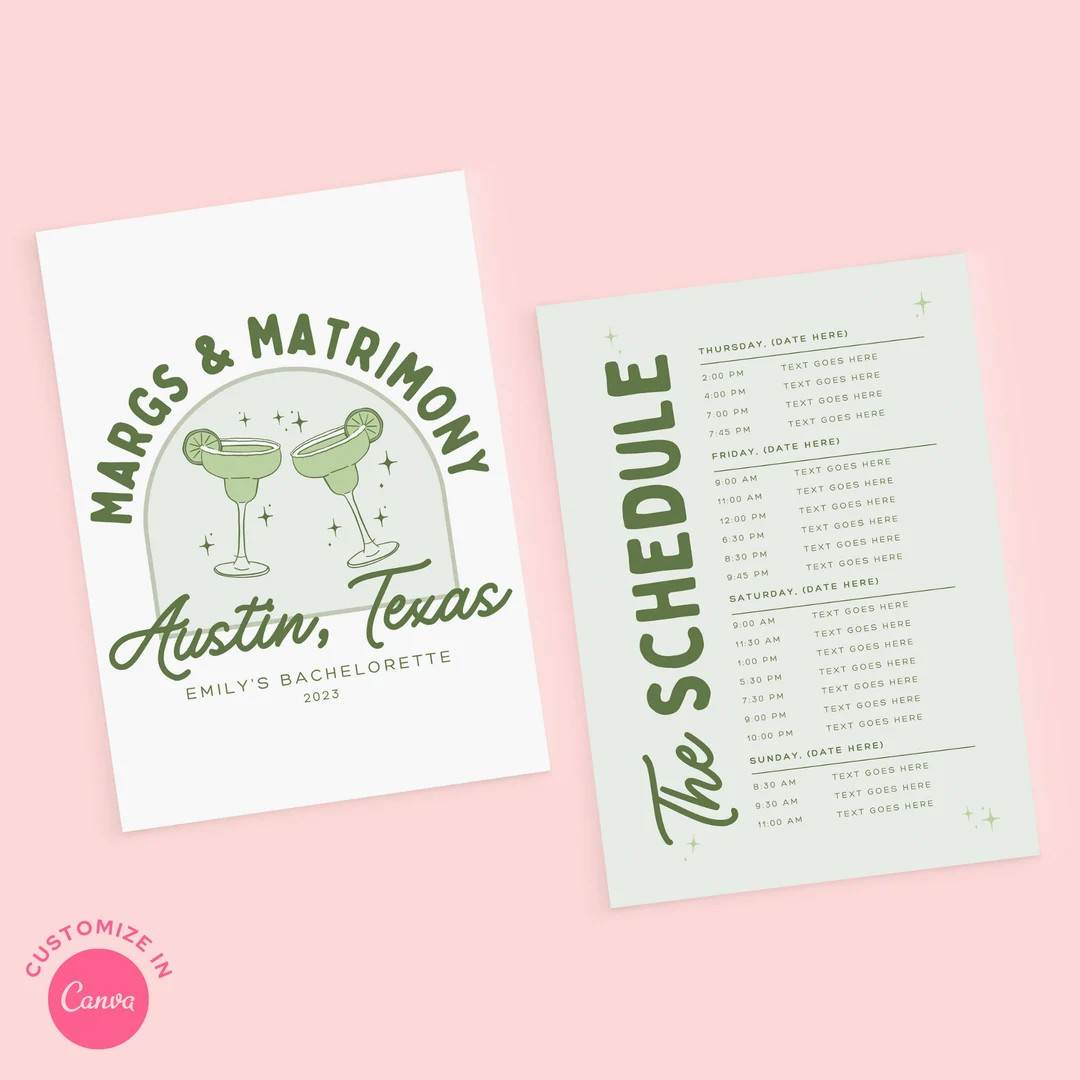 Margs and Matrimony Bachelorette Itinerary Bach (Download Now) - Etsy | Etsy (US)