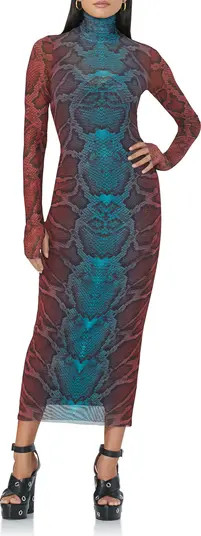 Shailene Long Sleeve Sheer Dress | Nordstrom