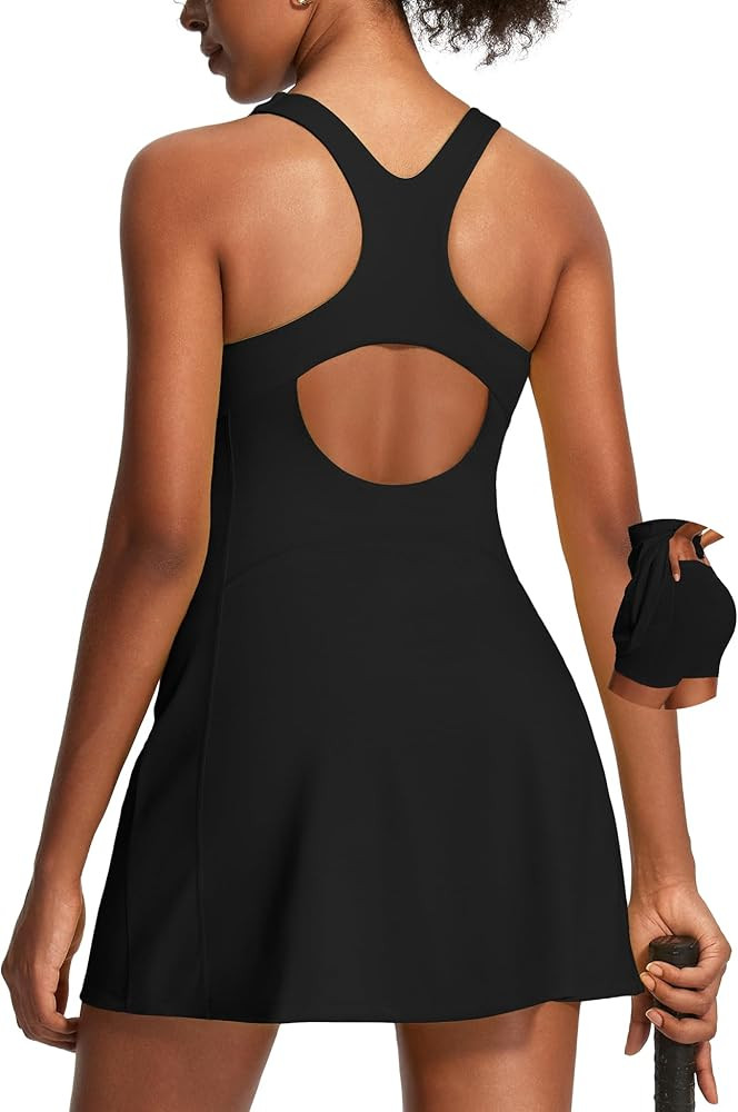 Ewedoos Athletic Dress for Women Tennis Dress with Shorts Underneath Easy Peezy Square Neck Worko... | Amazon (US)