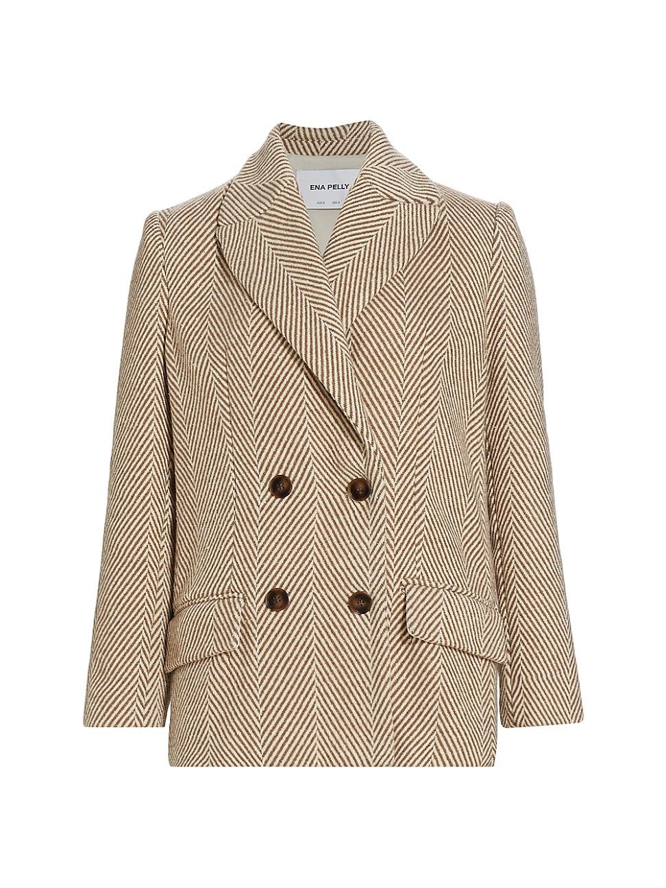 Women's Lara Double-Breasted Striped Jacket - Taupe - Size 2 | Saks Fifth Avenue