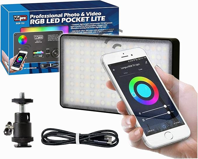 Vidpro RGB-152 Professional Photo and Video RGB Color LED Pocket Light Dual Mode RGB 360 Colors a... | Amazon (US)
