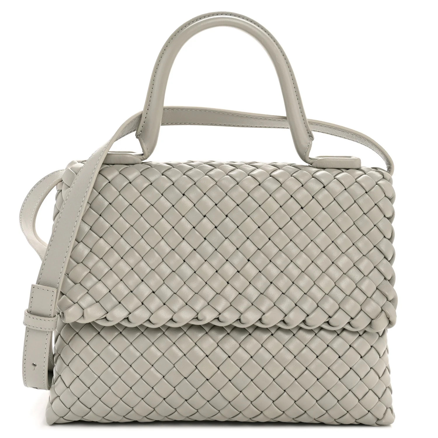 Nappa Intrecciato Patti Top Handle Bag Agate Grey | FASHIONPHILE (US)