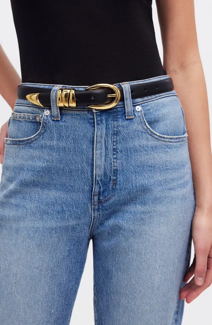Chunky Metal Leather Belt | Nordstrom