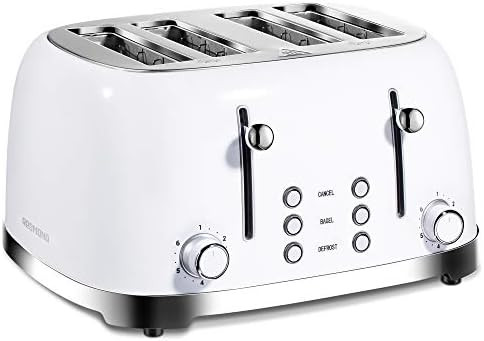 REDMOND Toaster 4 Slice, Retro Stainless Steel Toasters with Extra Wide Slots, Bagel Defrost Canc... | Amazon (US)