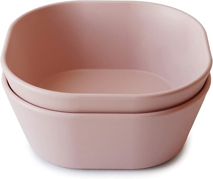 mushie Square Dinnerware Bowls for Kids | Made in Denmark, Set of 2 (Blush) | Amazon (US)