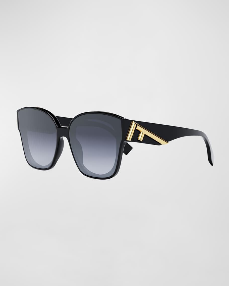 Fendi Oversized F Logo Acetate Cat-Eye Sunglasses | Neiman Marcus