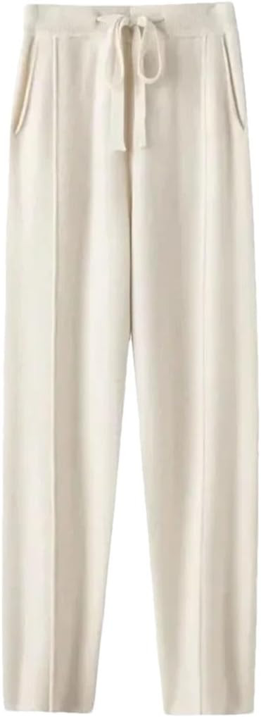 Women's Cashmere Pants High Waist Drawstring Loose Fleece Fitness Jogging Sweatpants with Pockets | Amazon (US)