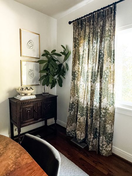 Love the impact of these Ballard curtains in my dining room. They really finish the space and bring in more texture and color. They are a bit of a splurge but I love them! On sale for early Black Friday! 

Curtains, curtain panels, DIY curtain hanging, Ballard designs, Ballard curtains, dining room, designer look, home decor, living room, floral curtains, drapery pins, drapery

#LTKhome #LTKstyletip