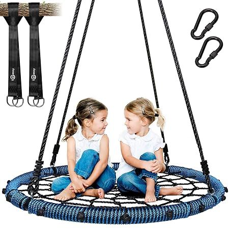 Trekassy 660lb Spider Web Swing 40 inch for Tree Kids with Steel Frame and 2 Hanging Straps | Amazon (US)