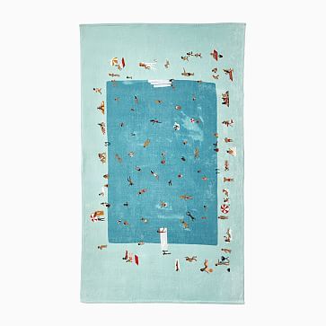 Pool Scene Beach/Pool Towel | West Elm (US)