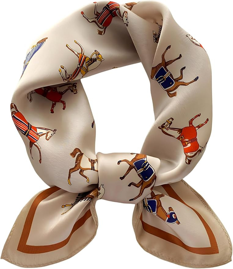 100% Mulberry Silk Scarf for Women Hair Lightweight Square Neckerchief Wrap For Head Scarves 21" | Amazon (US)