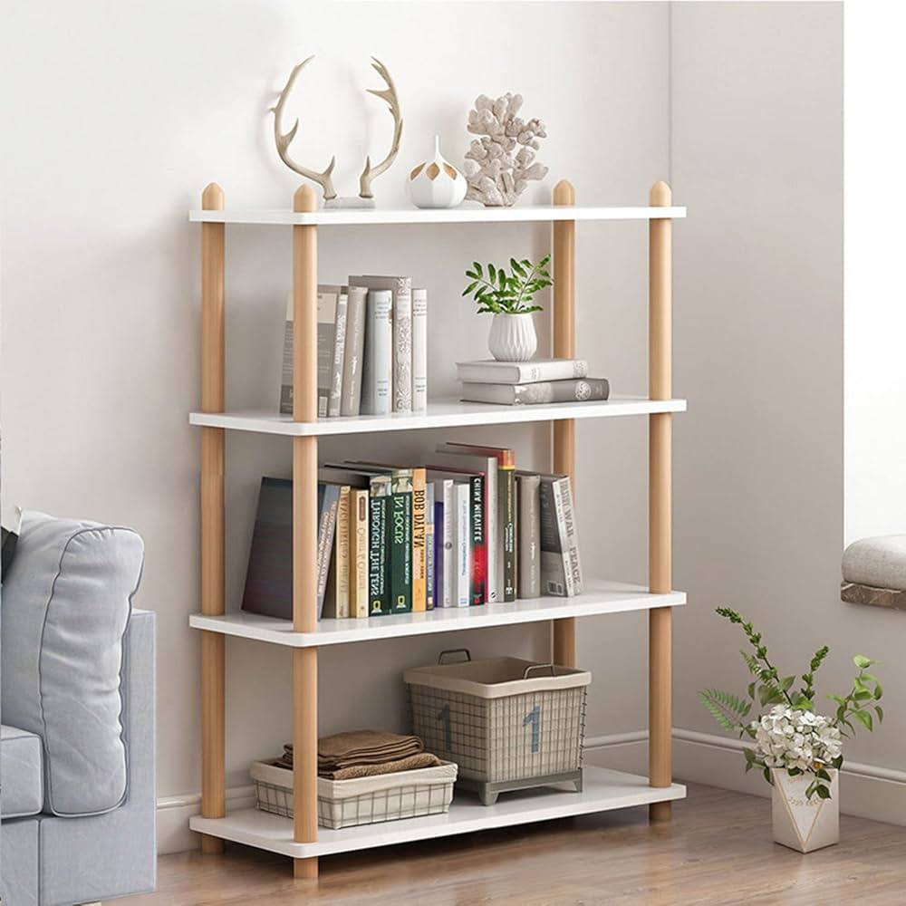 IOTXY 4-Tier Wooden Shelf Bookcase - Modern Open Bookshelf, Free Standing Storage Rack, Multifunc... | Amazon (US)