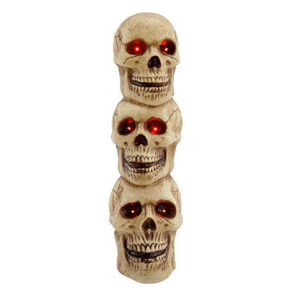 Led Stacked Skulls Blow Mold, 27", Neutral, Plastic, sold by At Home | At Home