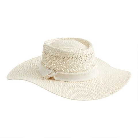 Straw Taos Boater Hat with Oversized Brim | World Market