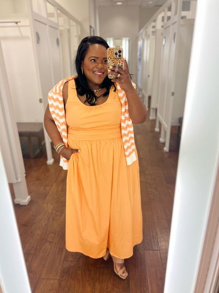 Summer in The Hamptons or West Palm Beach coming right up in this casual chic outfit from LOFT! Wearing an XL in the smocked dress and the XL sweater draped over shoulders. 

Weekend outfit / vacation / beach / cruise / patio / date night / spring and summer trends / festival 

#LTKFindsUnder100 #LTKFestival #LTKParties