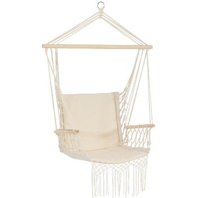 Polycotton Hammock Chair with Armrests - Natural -Sunnydaze Decor | Target
