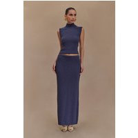 Moira Boucle Maxi Skirt - Steel | MESHKI US