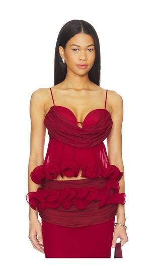 Aniye Records Tecla Wrap Top in Red. - size L | Revolve Clothing (Global)