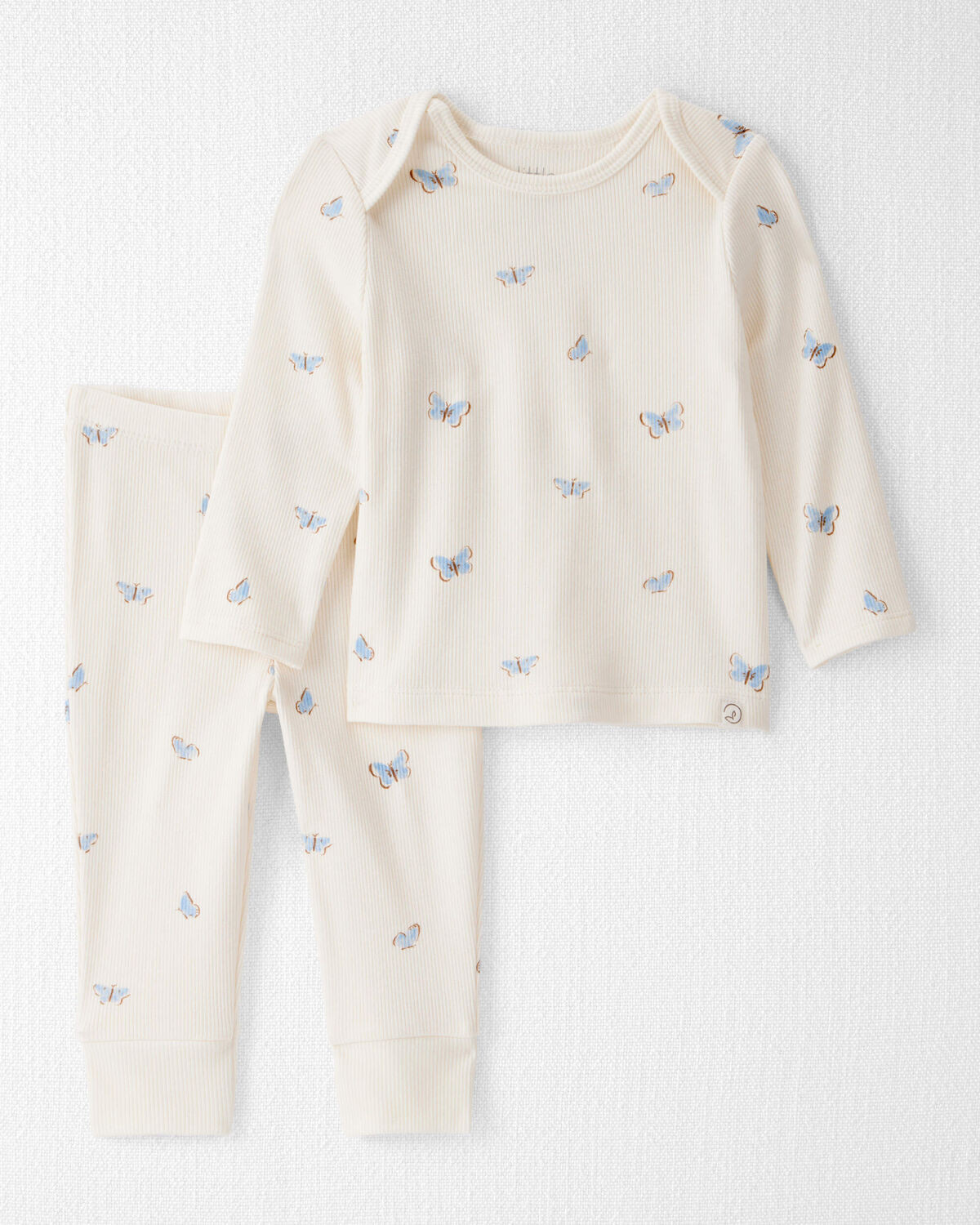 Baby 2-Piece Organic Cotton Ribbed Knit Set in Butterfly Breeze Print | Carter's Inc