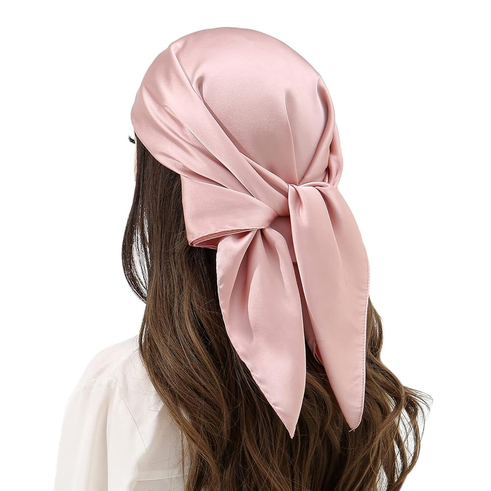 RIIQIICHY Head Scarf for Women Silk Like Hair Wraps Satin Square Neck Scarfs Bandanas 70 CM | Amazon (UK)