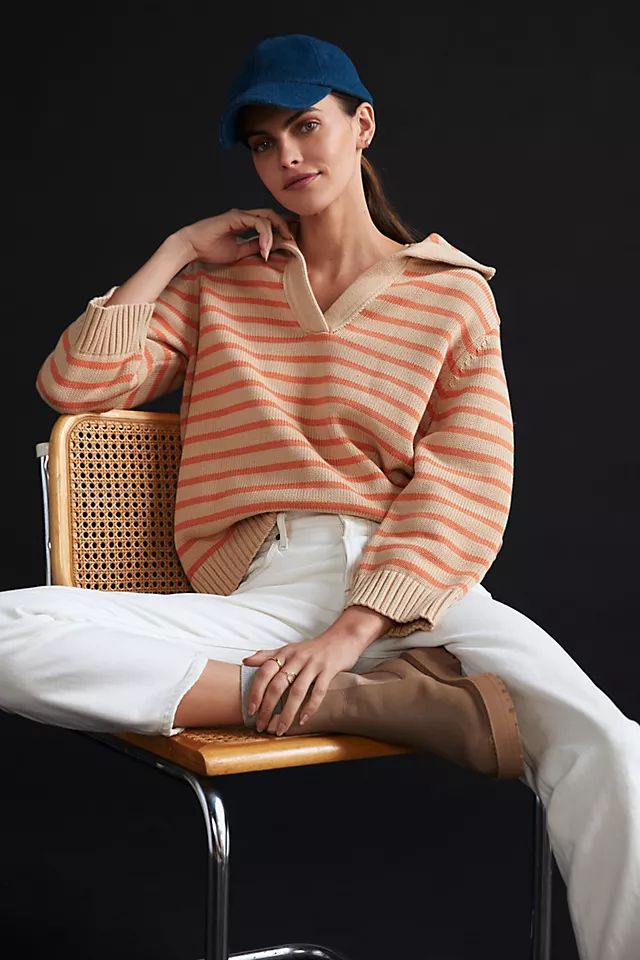 Striped Polo Sweater | Anthropologie (US)