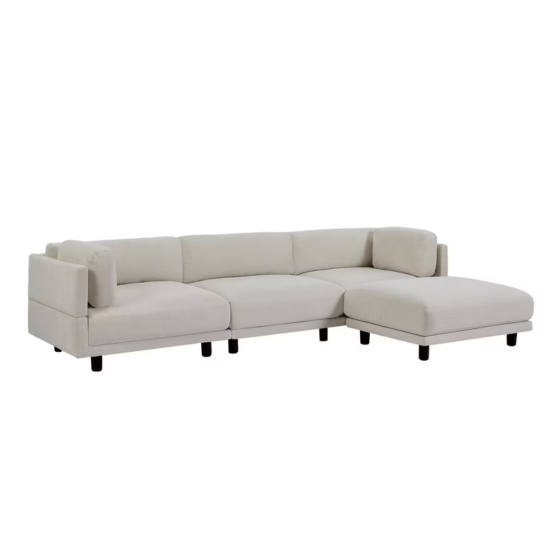 102.4" L-Shaped Upholstered Sofa, Convertible Sectional Sofa With Reversible Chaise - ModernLuxe | Target