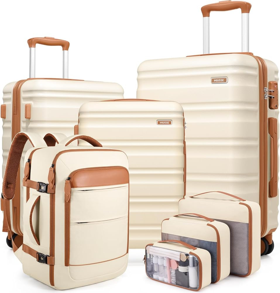 Luggage Sets 7 Piece, 20/24/28in Hardside Suitcase With Spinner Wheels, 20 Inch Carry On Luggage ... | Amazon (US)