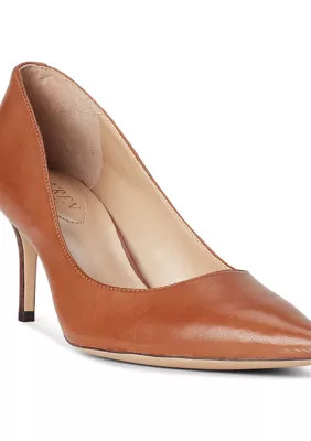Lauren Ralph Lauren Lanette Leather Pumps, Tan, 8.5M | Belk