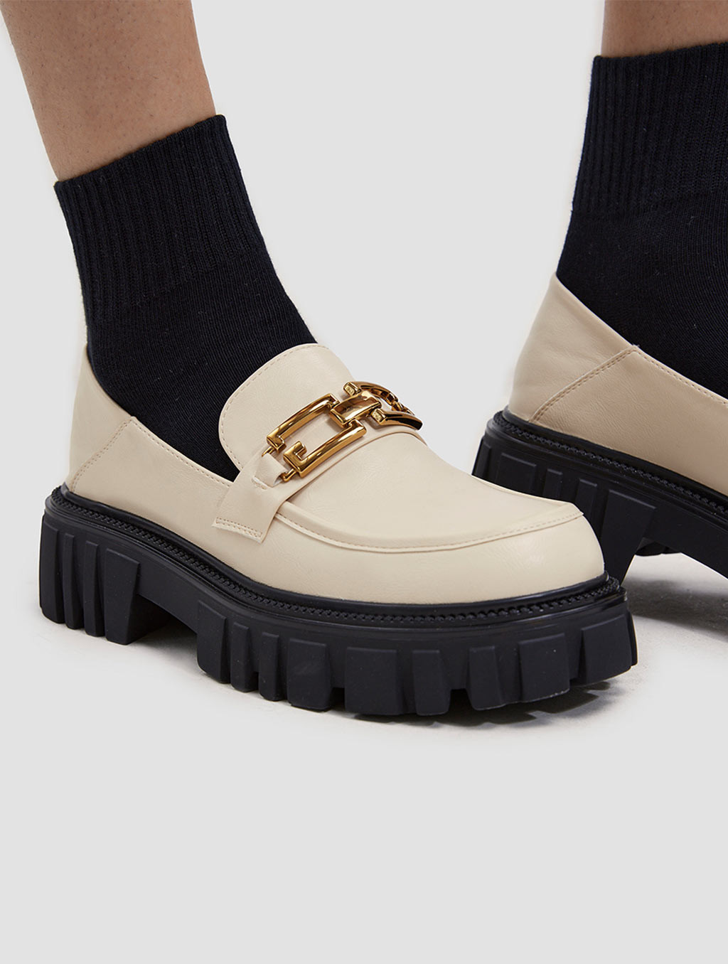 Leather Loafers With Chain | Lattelierstore