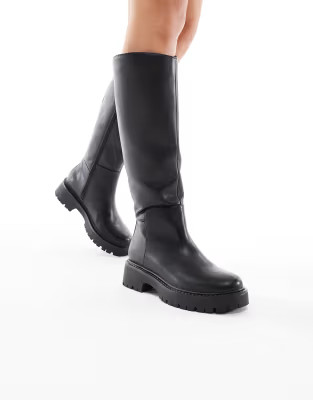 London Rebel Olivia chunky knee boots in black | ASOS | ASOS (Global)