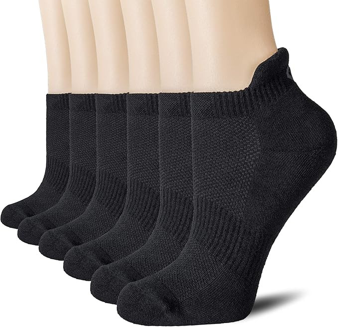 CS CELERSPORT 6 Pairs Ankle Athletic Running Socks Low Cut Sports Tab Socks for Men and Women | Amazon (US)