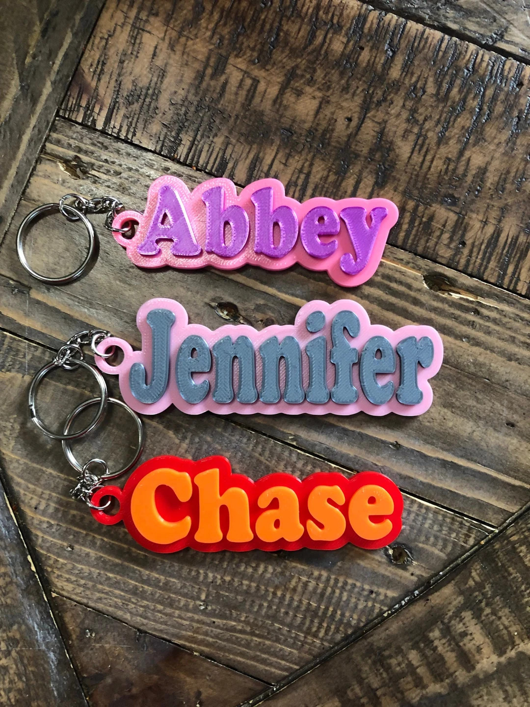Personalized Name Keychains Two Color 3D Printed Keychains - Etsy | Etsy (US)