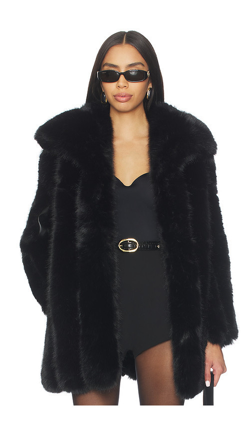 ELLIATT Lux Faux Fur Jacket in Black. Taglia XL. Also in M, S, XXL. | Revolve Clothing (Global)