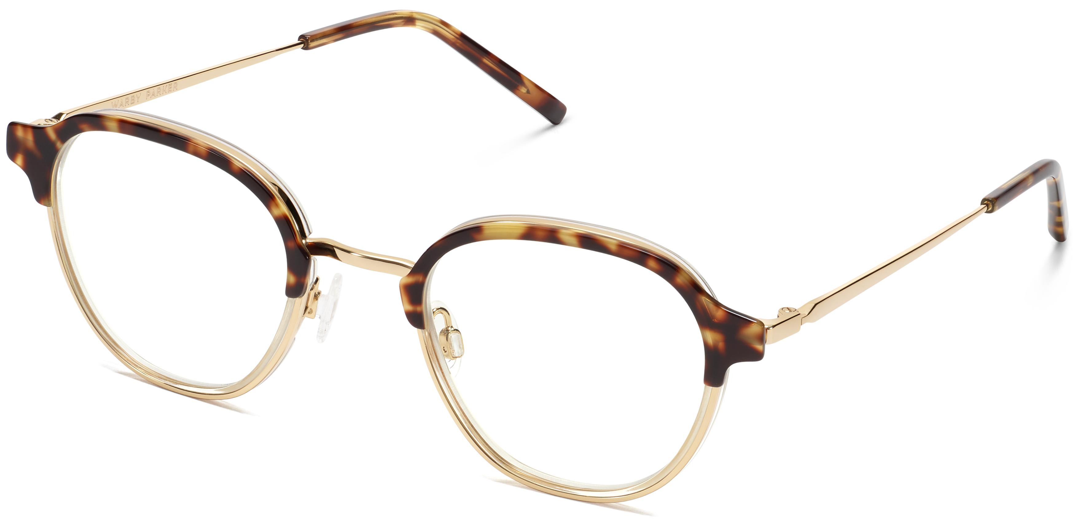 Finnegan Eyeglasses in Layered Hazelnut Tortoise with Polished Gold | Warby Parker | Warby Parker (US)