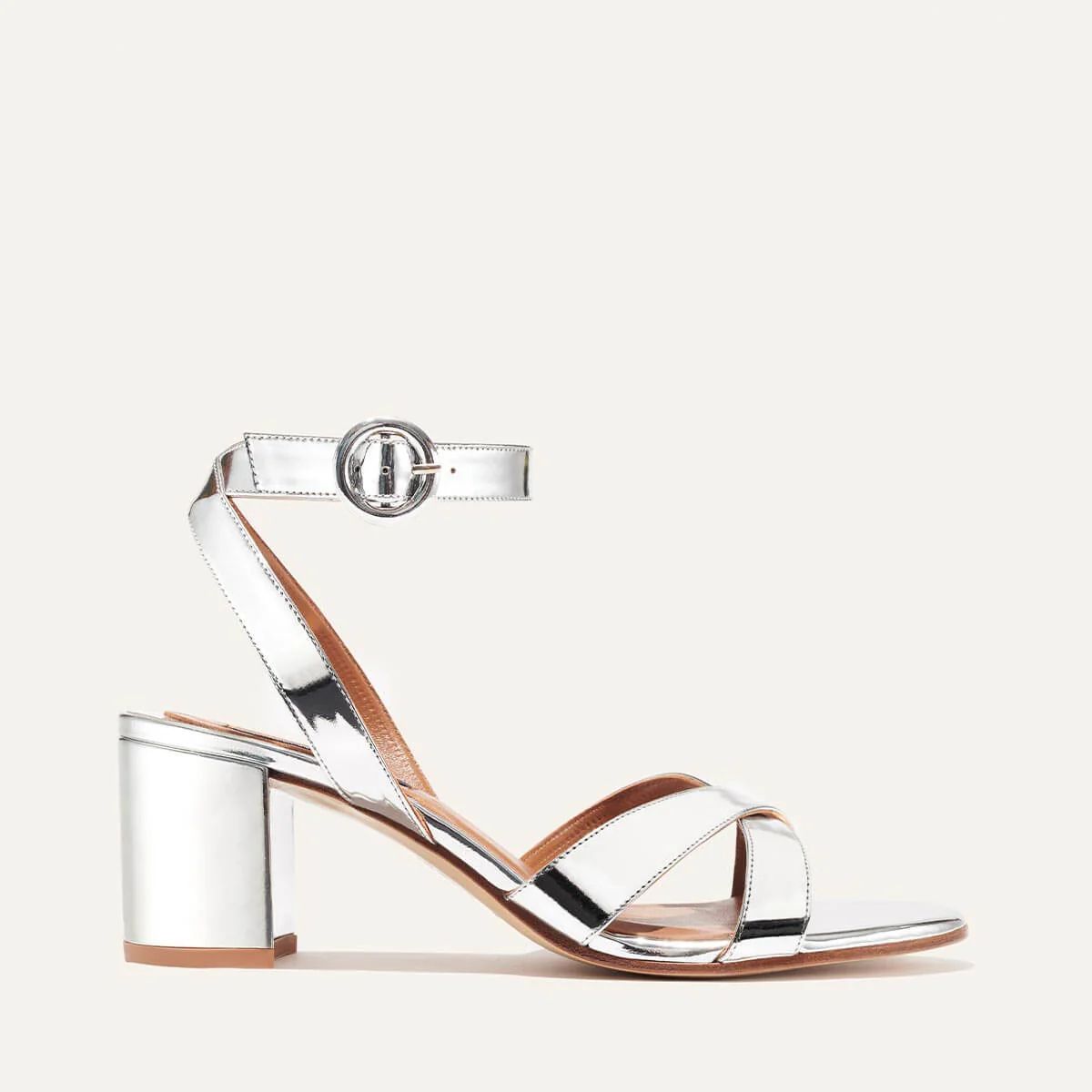 The City Sandal - Silver Mirror | Margaux