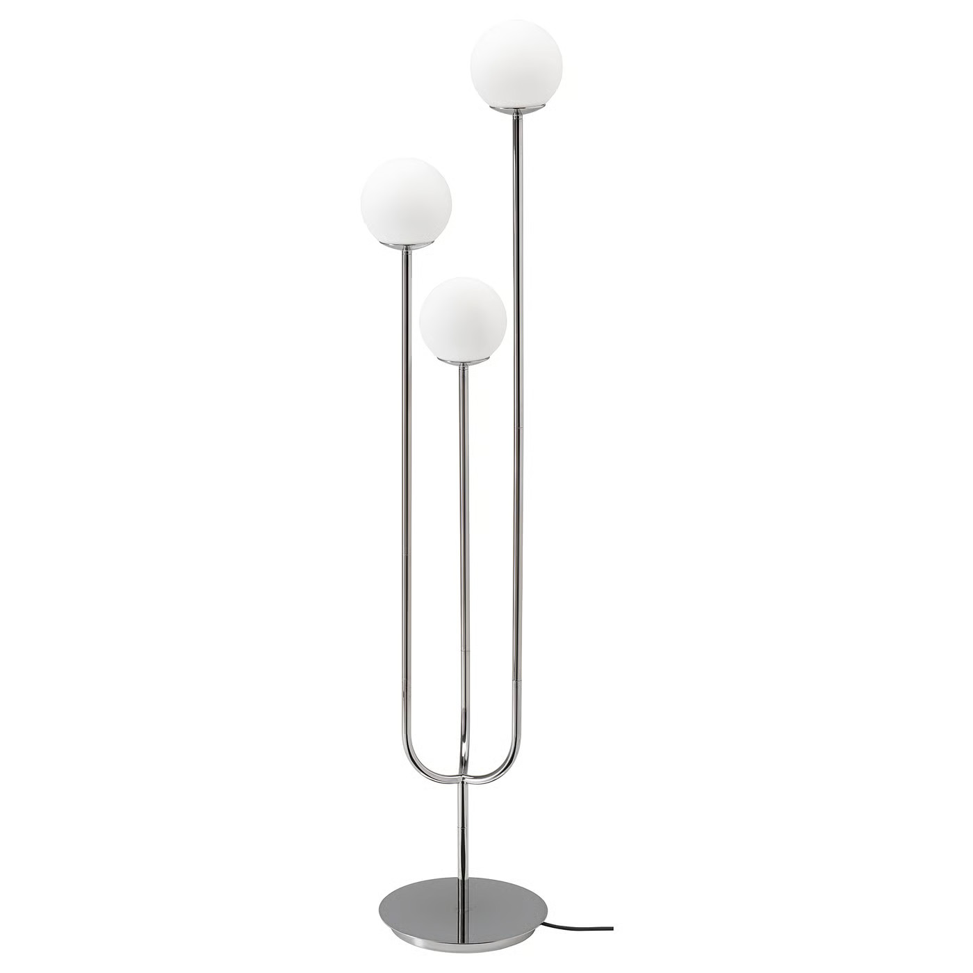 SIMRISHAMN Floor lamp, chrome plated/opal glass | IKEA US