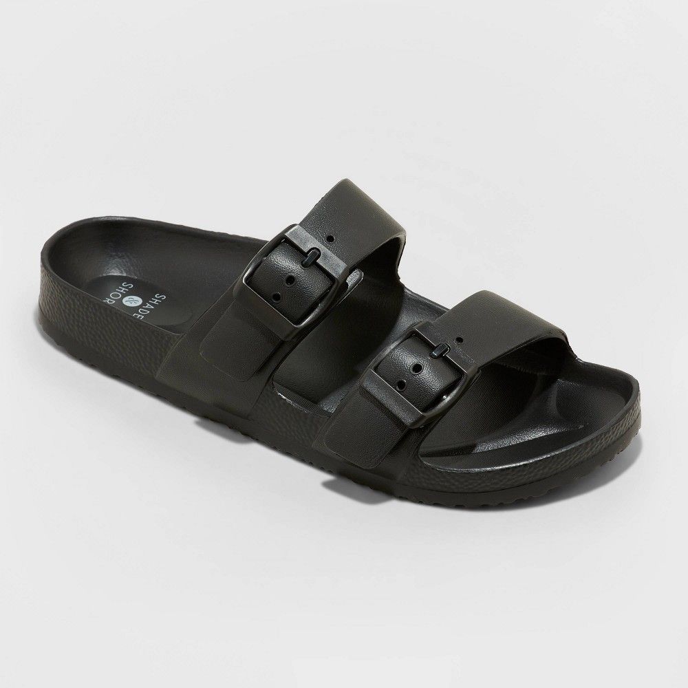 Women's Neida EVA Two Band Footbed Slide Sandals - Shade & Shore™ Black 10 | Target